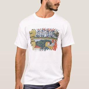 Camiseta E-F, de um alfabeto baseado em rimas de berçário
