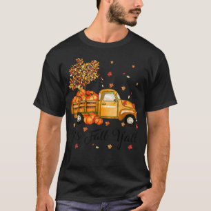 Camiseta É Fall Y'all Bonitinho Pumpkin Caminhão de outono