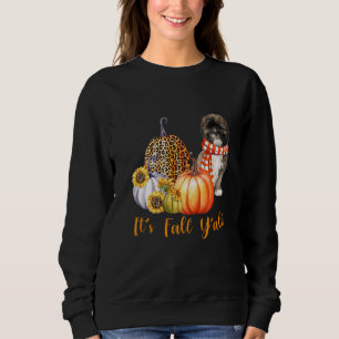 Camiseta É Fall Y'all Lhasa Apso Cachorro Leopard Pumpkin F