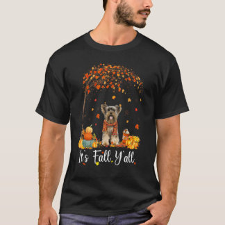 Camiseta É Fall Y'all Yorkshire Terrier Dog Thanksdonin
