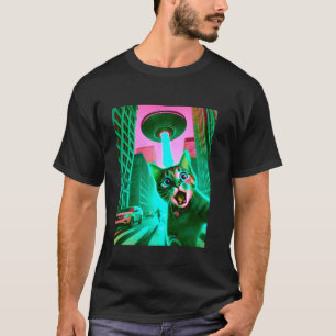 Camiseta É Gatos Contra Alienígenas , Gatos Óvnis Estilo Ci