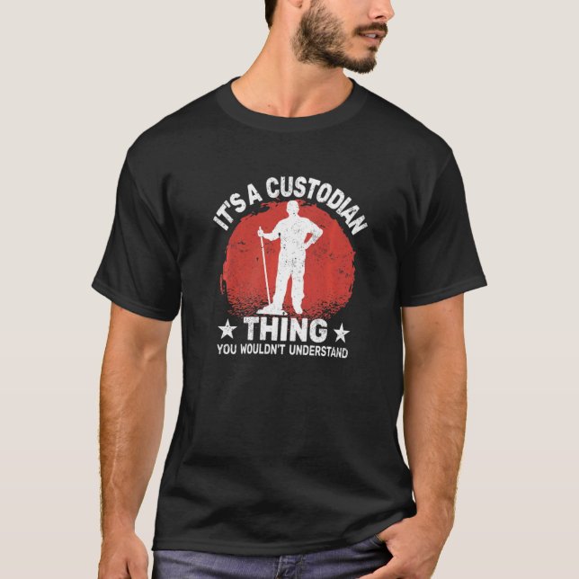 Camiseta É guardião Coisa para a custódia de uma escola (Frente)