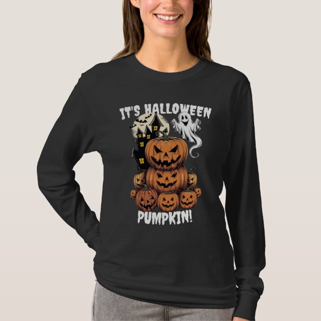 Camiseta É Halloween Pumpkin Engraçado Halloween (Frente)