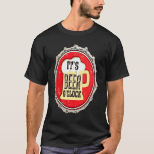 Camiseta É Hora da Cerveja numa Tampa de Garrafa