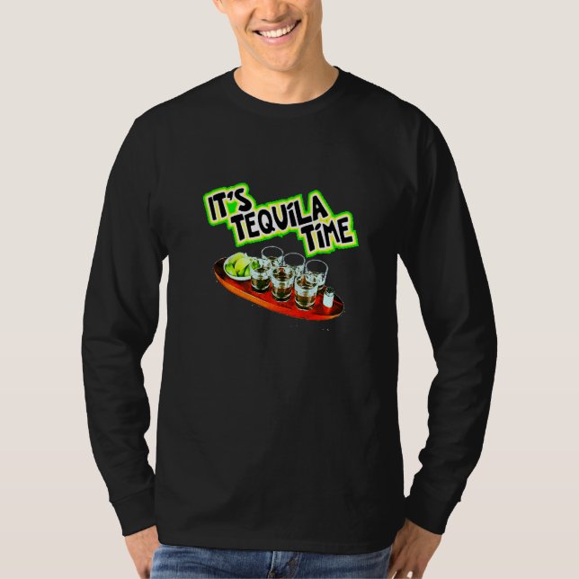 Camiseta É Hora da Tequila  Equipe Tequila Com Lima Verde (Frente)