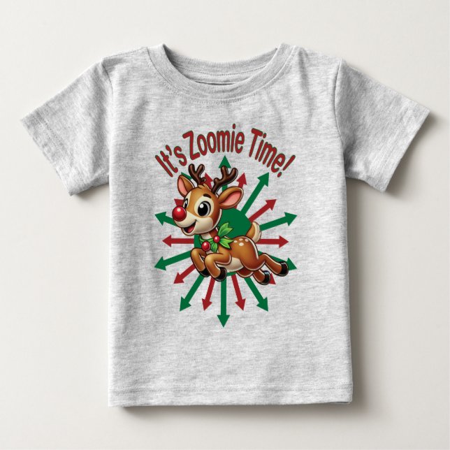 Camiseta "É hora da Zoomie! Reindeer de Natal (Frente)