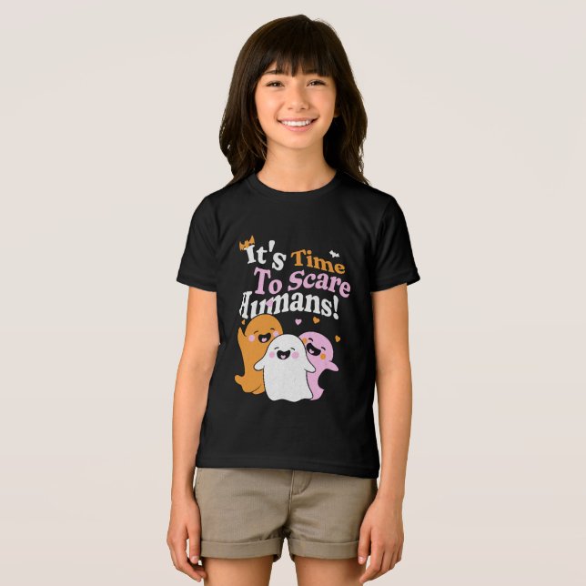 Camiseta É Hora de Assustar Humanos! Doces Fantasmas de Hal (Frente Completa)
