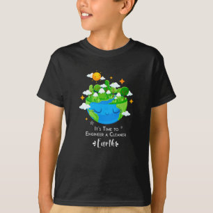 Camiseta É hora de engenheiro de um planeta bonito da Terr