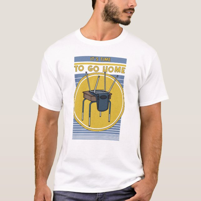 Camiseta É Hora de Ir para Casa Piada Nostalgia Escolar (Frente)