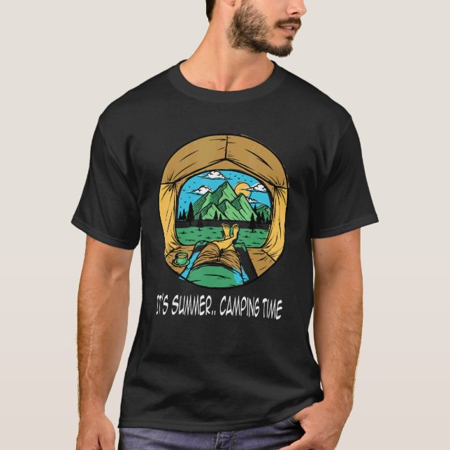 Camiseta É hora do acampamento de verão (Frente)