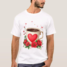 É Hora Do Café Com Caneca E Corações Vermelhos