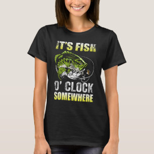 Camiseta É hora do peixe em algum lugar divertido pesca vin