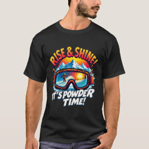 Camiseta É hora do pó Óculos de esqui Montanha Rise
