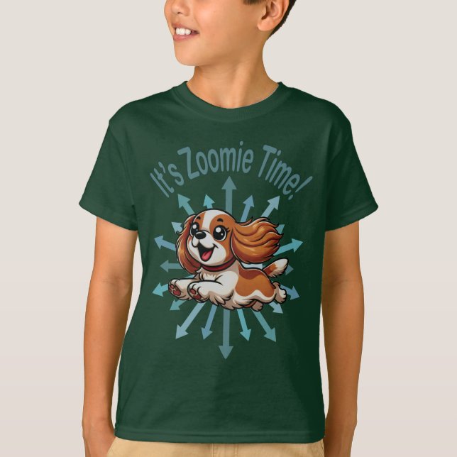 Camiseta É hora do Zoomie Cavalier Spaniel (Frente)