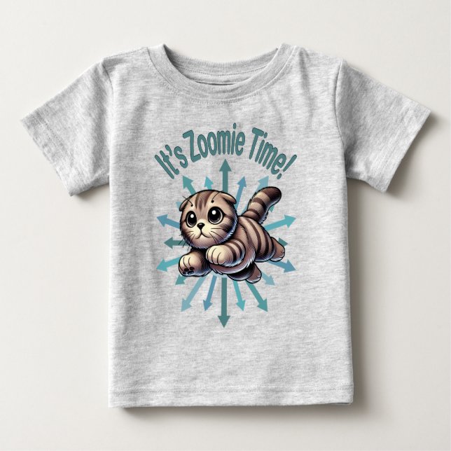 Camiseta É hora do Zoomie Gato Scottish Fold (Frente)