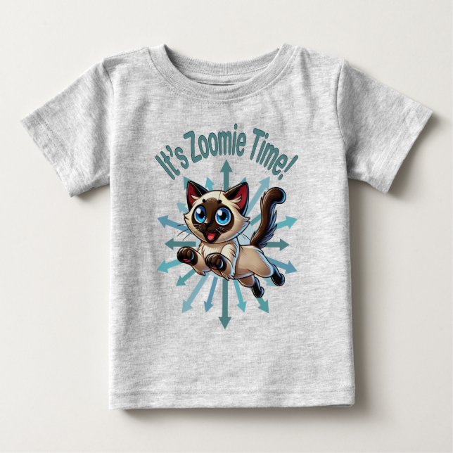 Camiseta É hora do Zoomie Gato Siames (Frente)