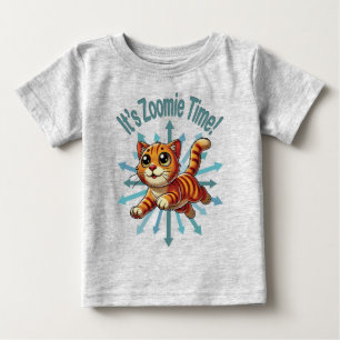 Camiseta É hora do Zoomie Gato Xadrez Laranja