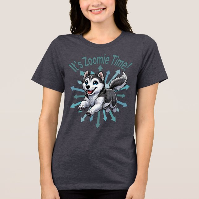 Camiseta É hora do Zoomie Husky (Frente)