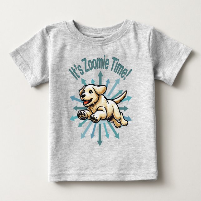 Camiseta É hora do Zoomie Labrador Retriever Dourado (Frente)