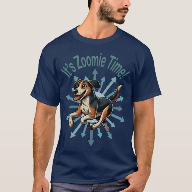 Camiseta É hora do Zoomie Mutt Médio (Frente)
