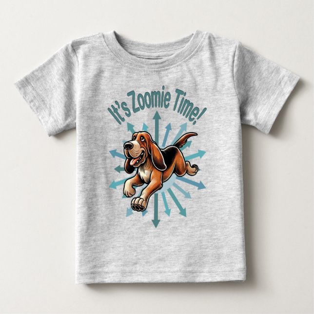 Camiseta É hora do Zoomie Time Hound Dog (Frente)