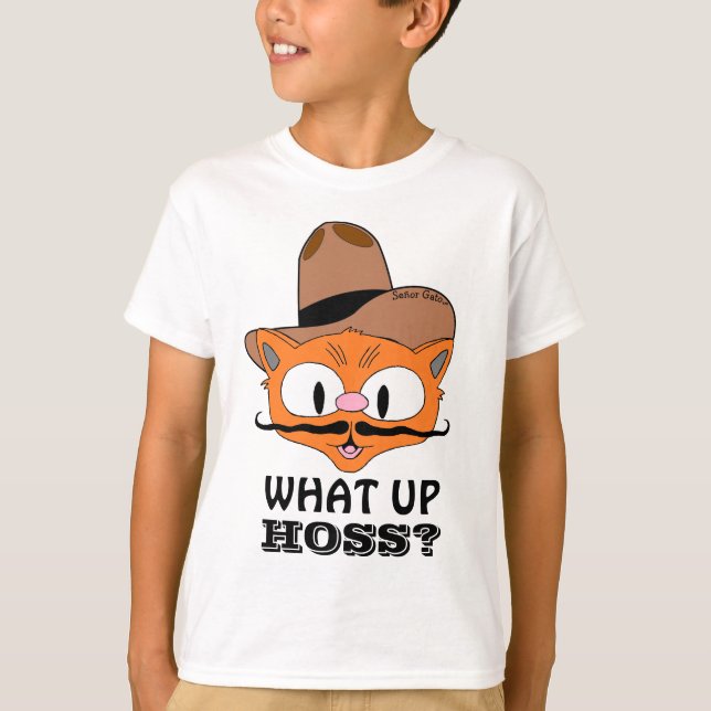 Camiseta E Hoss? Gato de bigode (Frente)