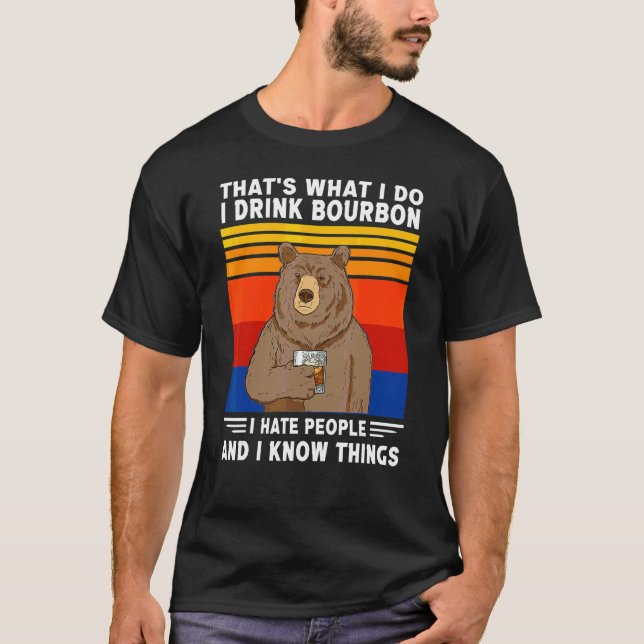Camiseta É isso que eu bebo Bourbon, odeio Pessoas Vin (Frente)