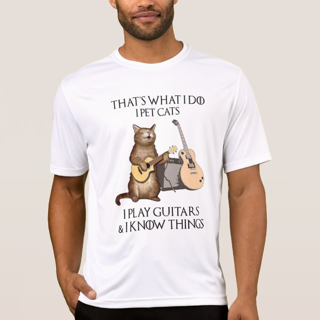 Camiseta É isso que eu faço com os gatos que eu toco guitar (Frente)