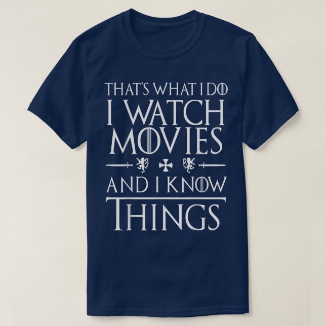 Camiseta É isso que eu faço eu assisto filmes e sei coisas  (Frente do Design)