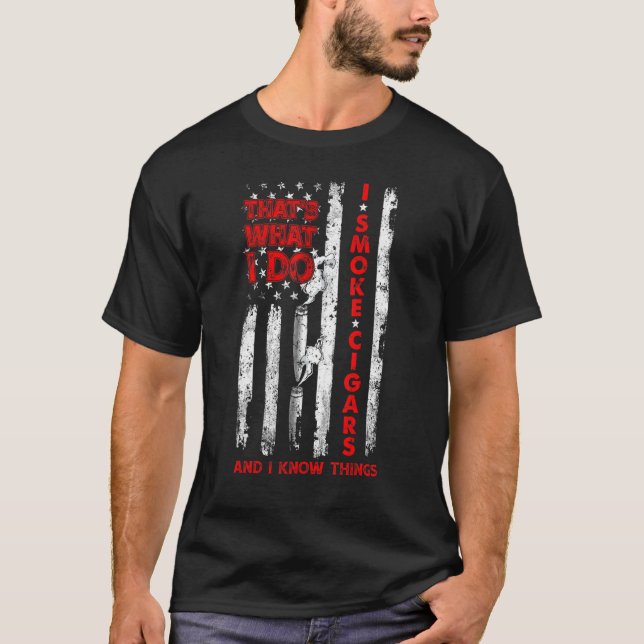 Camiseta É isso que eu faço eu fumo cigarros e sei coisas (Frente)