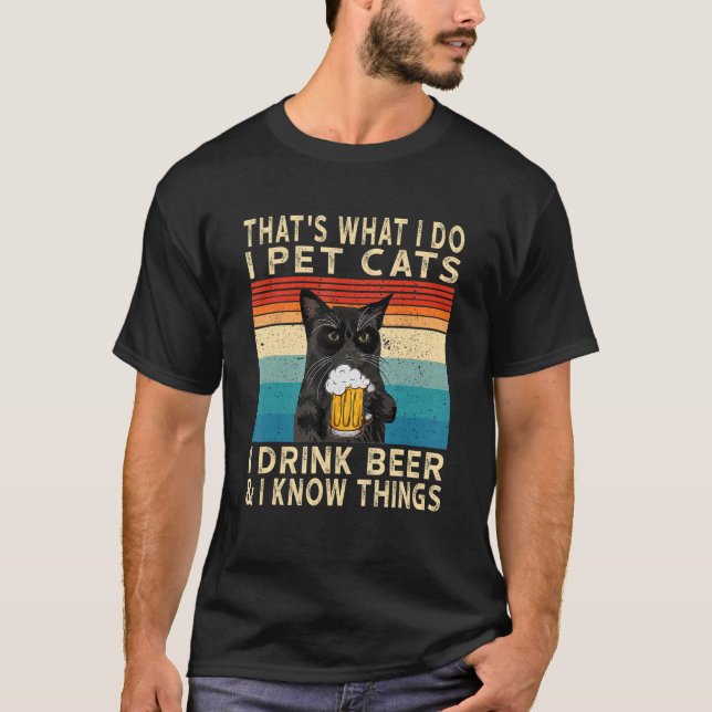 Camiseta É isso que eu faço, eu pinto gatos que bebo cervej (Frente)