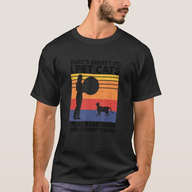 Camiseta É isso que eu faço, eu ponho gatos que toco tambor (Frente)