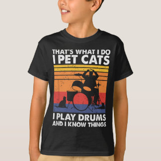 Camiseta É isso que eu faço, eu ponho gatos que toco tambor