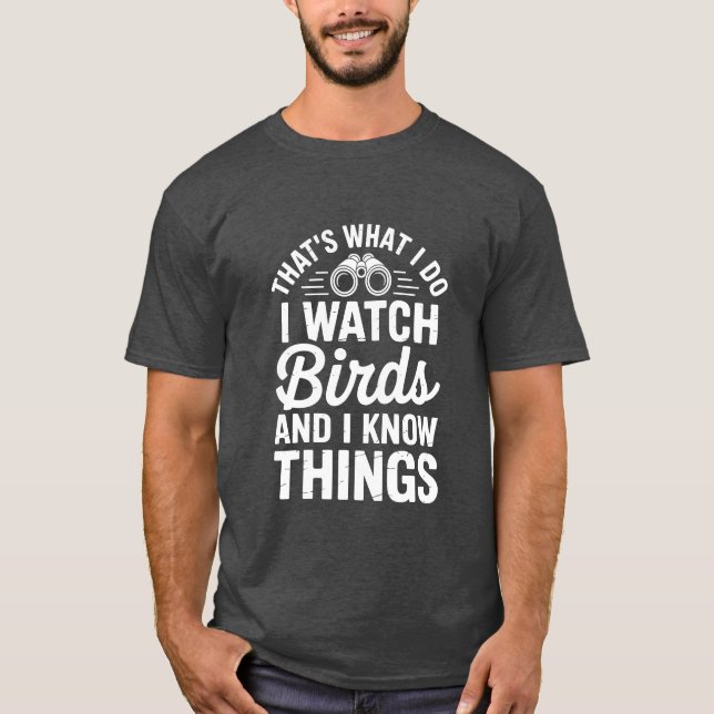 Camiseta É isso que eu faço, observo os pássaros, retro (Frente)
