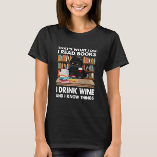 Camiseta É isso que eu leio livros Eu bebo vinho Gato 