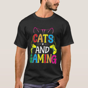 Camiseta E Jogos Para O Amante De Gatos Jogador De Video Ga