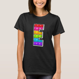 Camiseta E Letra Maiúscula C Alphabet Funny Poppin Ki