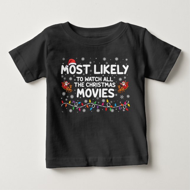 Camiseta É Mais Provável Assistir A Toda A Família De Filme (Frente)