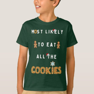 Camiseta É mais provável comer todos os biscoitos - Natal e