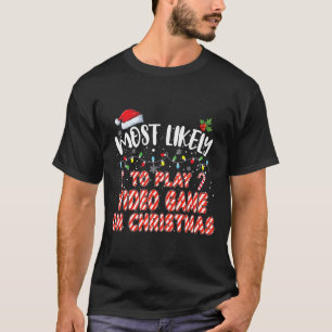 Camiseta É Mais Provável Jogar Vídeo No Cristo De Natal