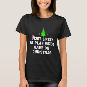 Camiseta É Mais Provável Jogar Vídeo No Natal Engraçado