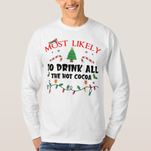 Camiseta É Mais Provável Que Beba Toda A Família Engraçada 