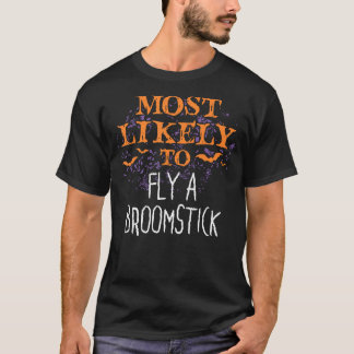 Camiseta É Mais Provável Que O Halloween Voe Uma Vassoura