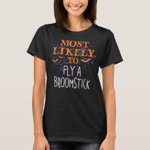 Camiseta É Mais Provável Que O Halloween Voe Uma Vassoura