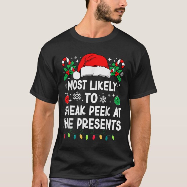 Camiseta É Mais Provável Que Se Espete No Presente Natal (Frente)
