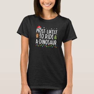 Camiseta É Mais Provável Viajar Férias De Natal De Dinossau