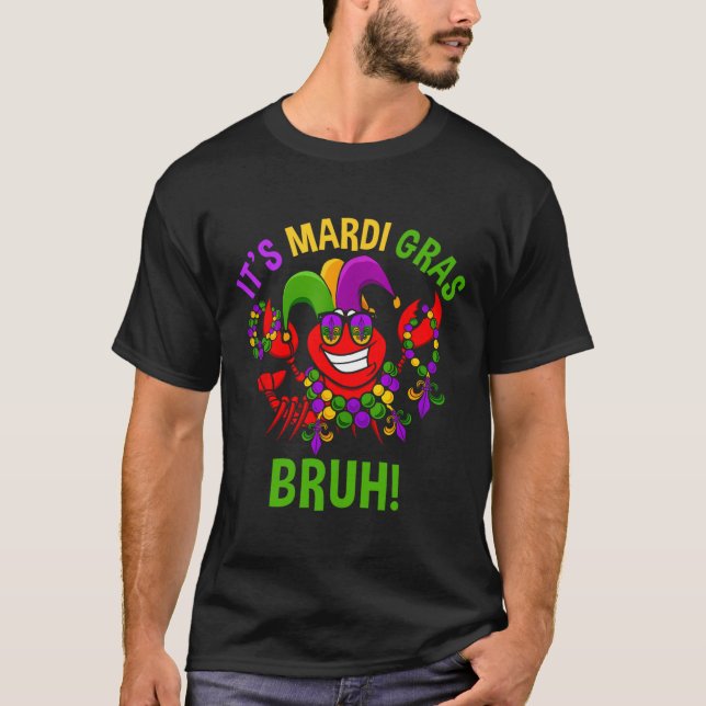 Camiseta É Mardi Gras Bruh Dabbing Crawfish Kid (Frente)