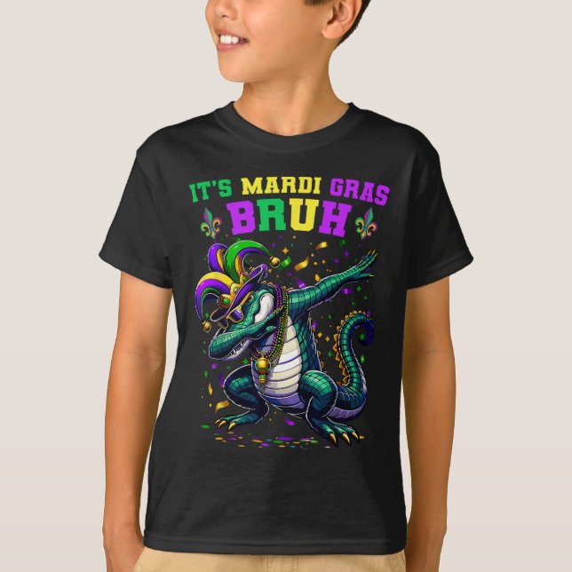 Camiseta É Mardi Gras Bruh Marigator Alligator Mardi Gra (Frente)