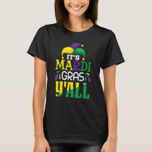Camiseta É Mardi Gras Galera Máscara de Fantasia para Festa