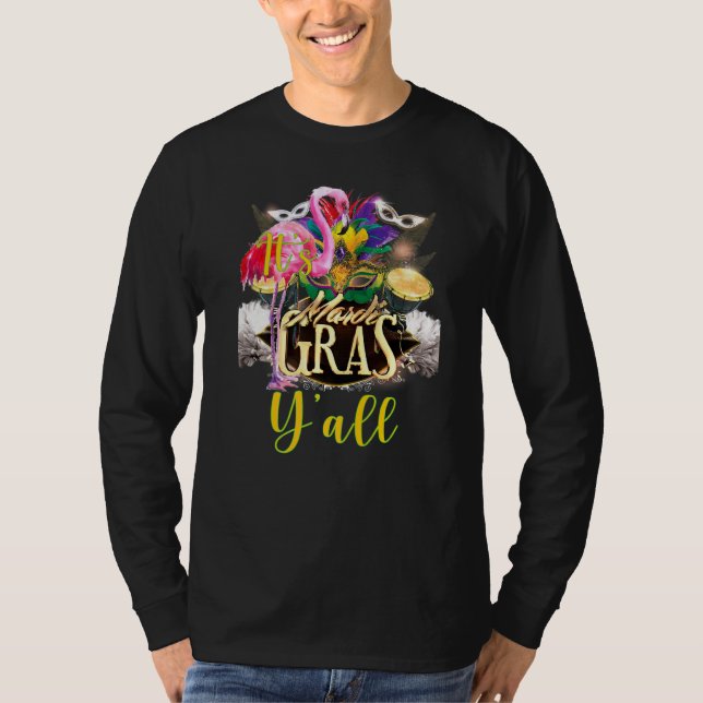 Camiseta É Mardi Gras Yall, Bonita e Engraçada Mardi Gras F (Frente)